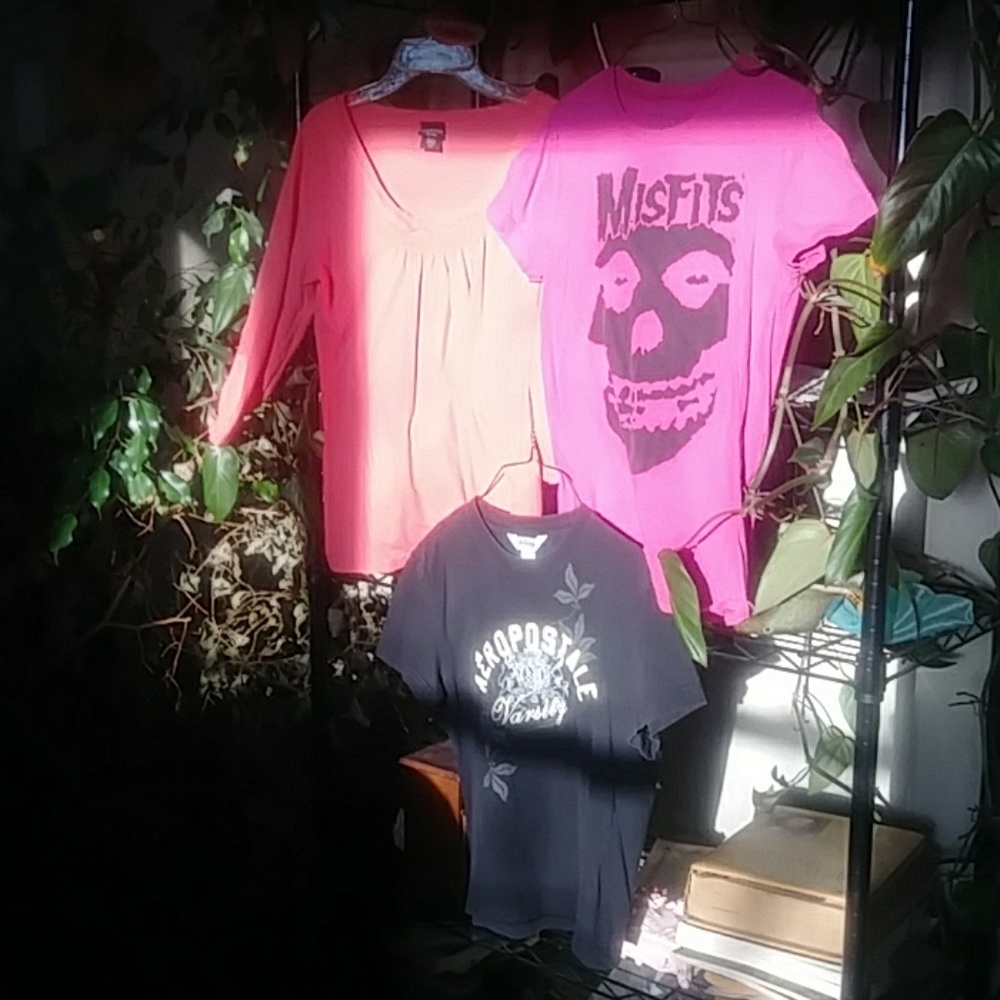 A bundle of three womens short sleeved tees